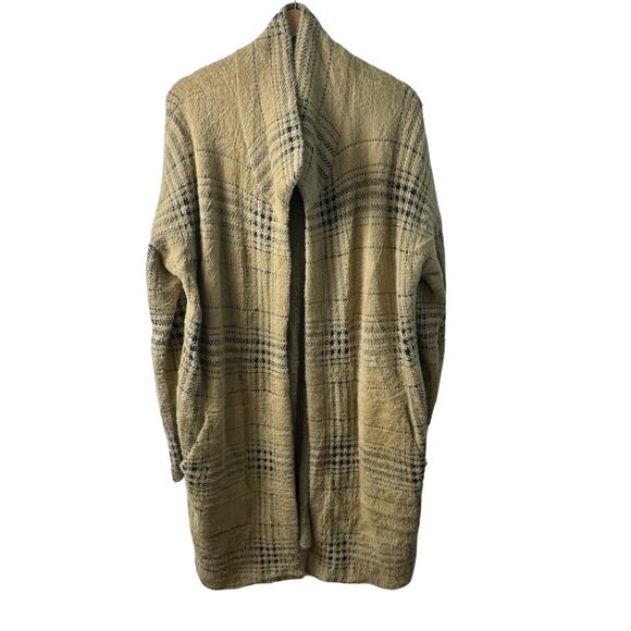 J. Jill Wearever Collection Tan & Black Open Front Cardigan - Size M - Picture 1 of 6